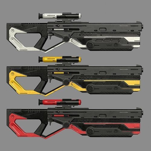 Rifle W-100 Low-poly 3D model