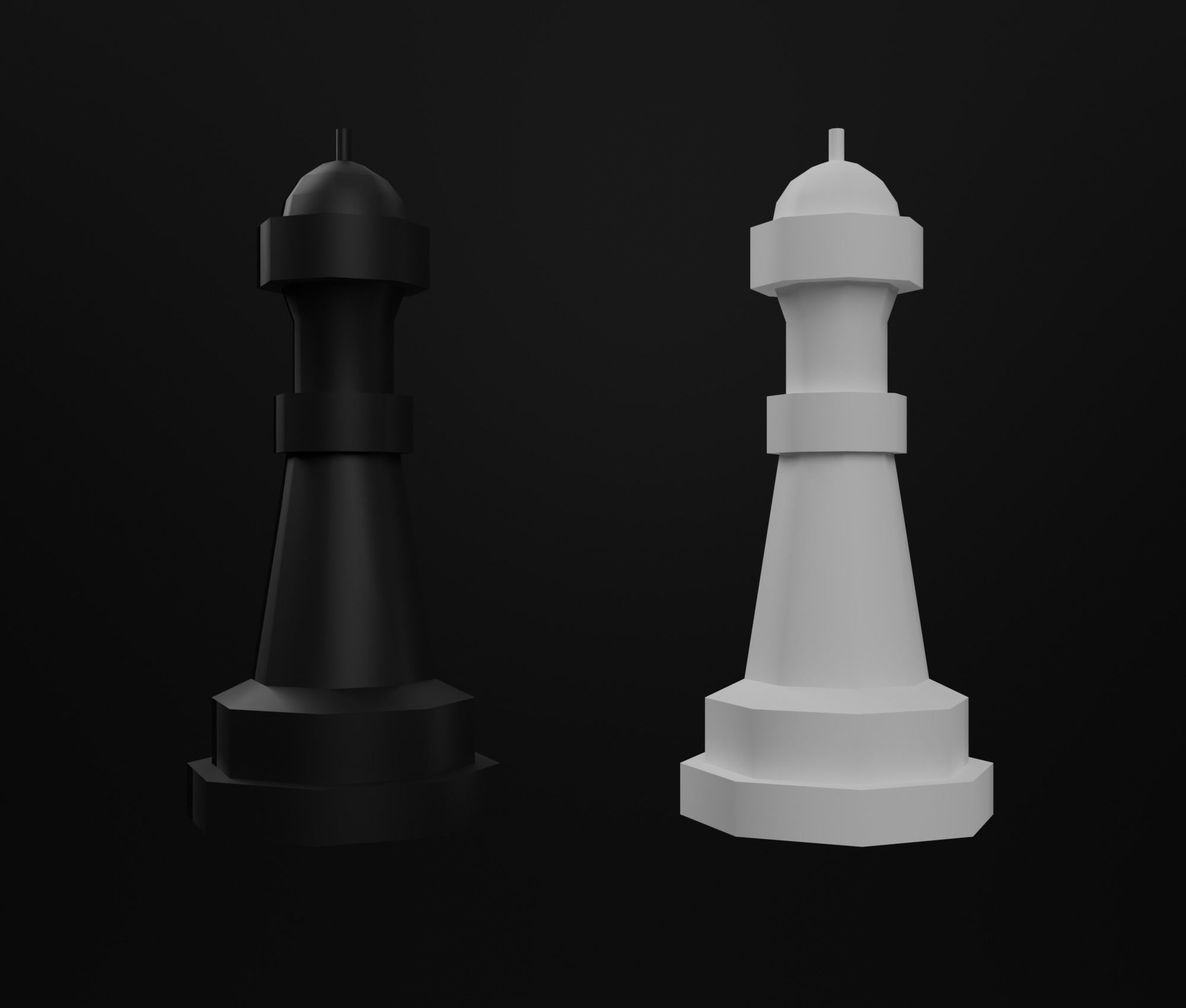 Chessboard chess board Low-poly 3D model_12