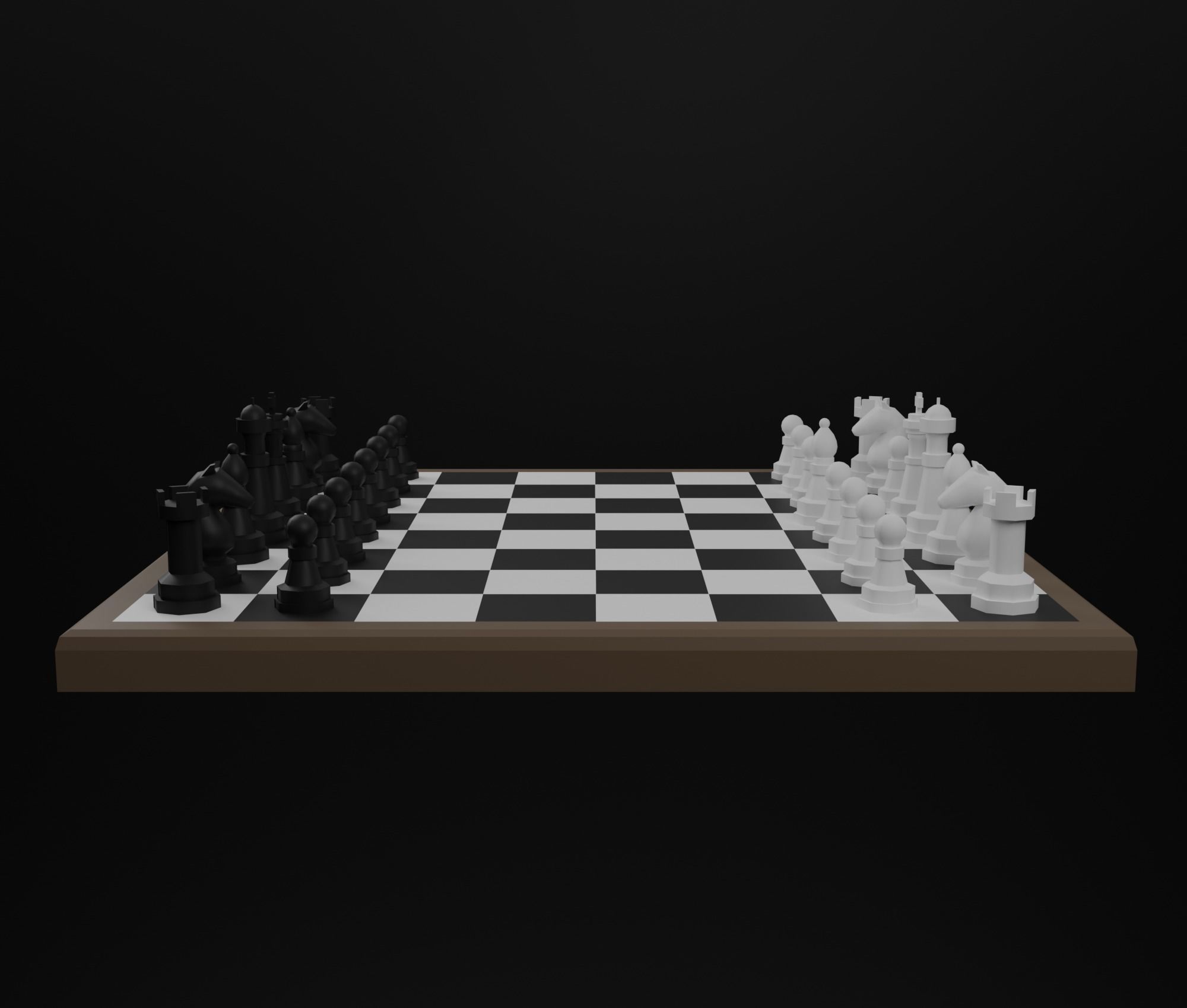 Chessboard chess board Low-poly 3D model_3