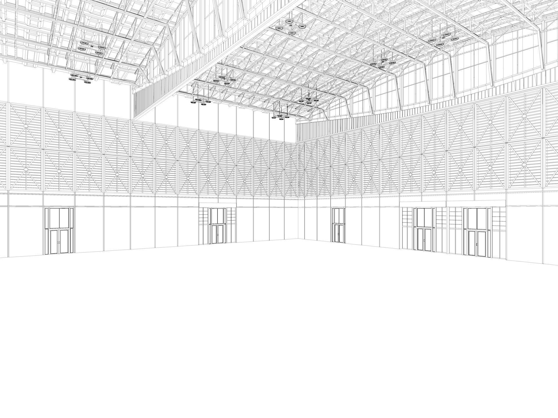 Exhibition Hall 30 interior and exterior 3D model_15