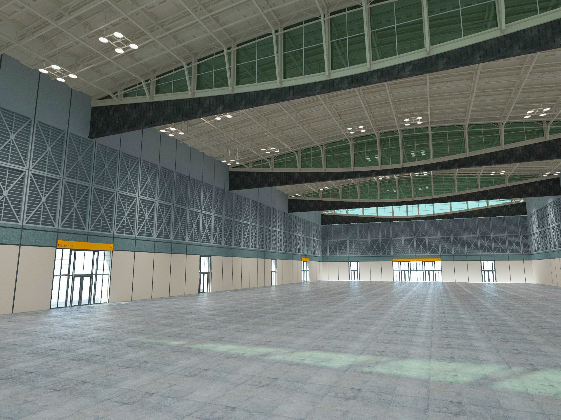 Exhibition Hall 30 interior and exterior 3D model_3
