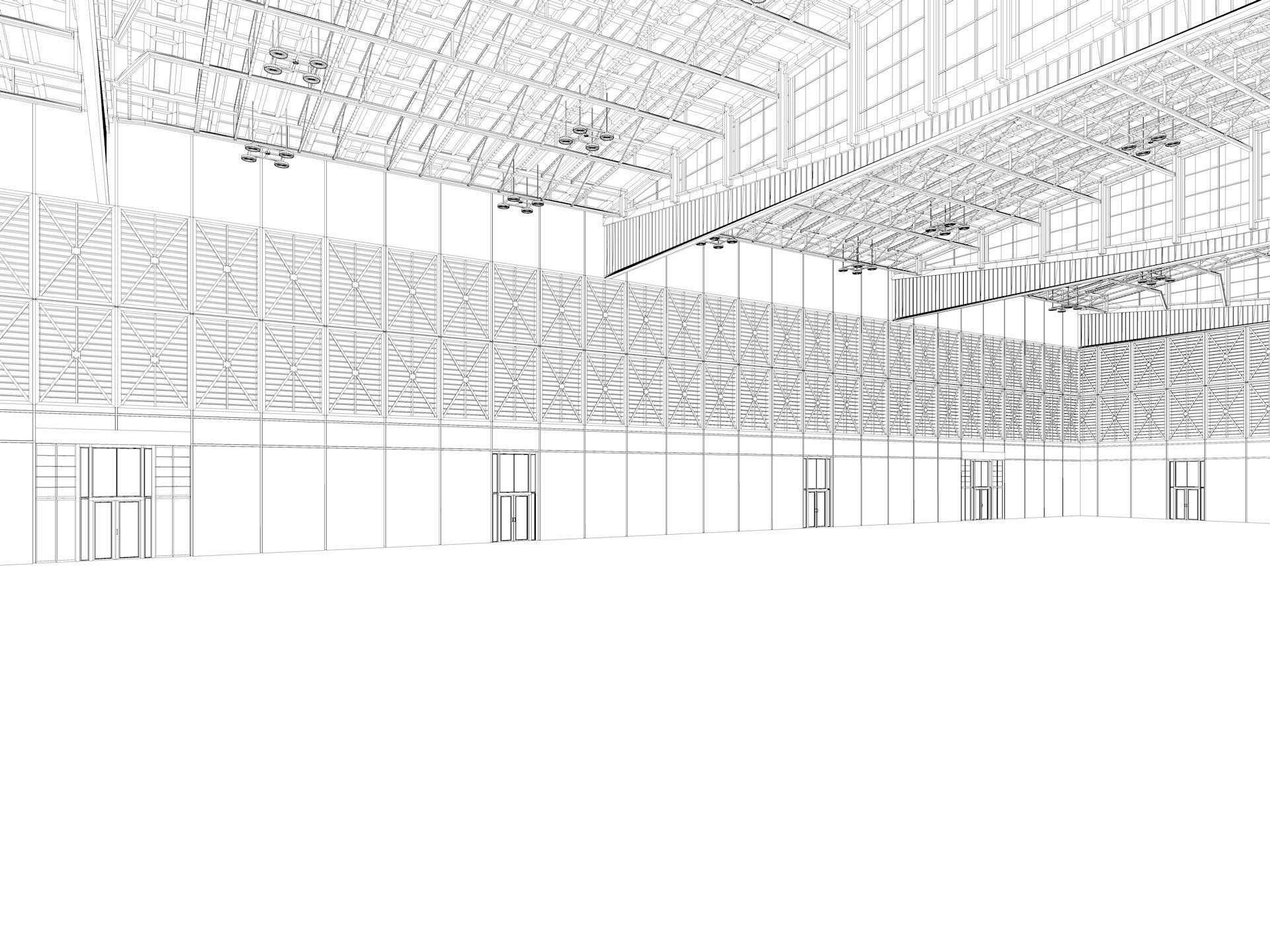 Exhibition Hall 30 interior and exterior 3D model_14