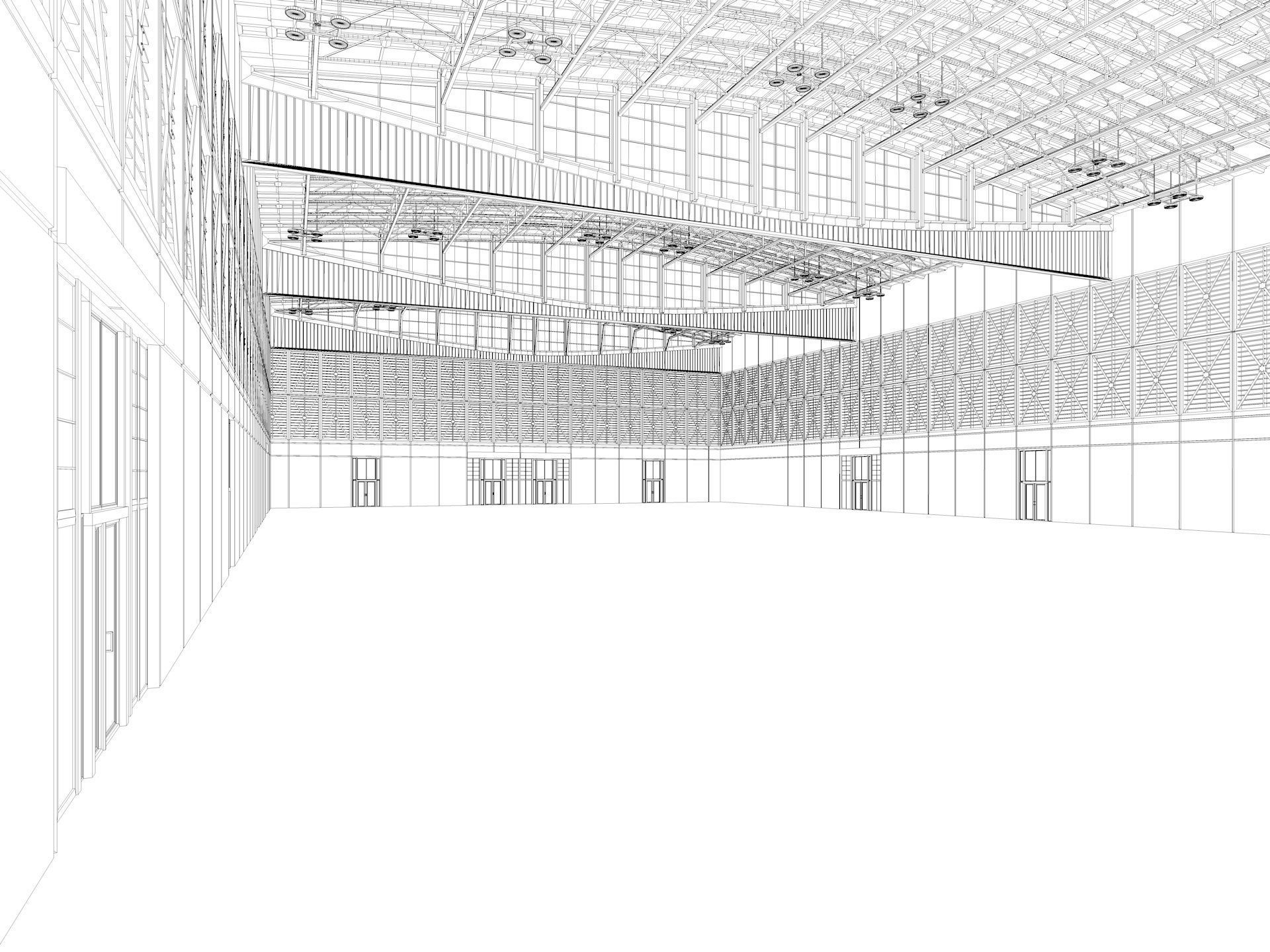 Exhibition Hall 30 interior and exterior 3D model_10