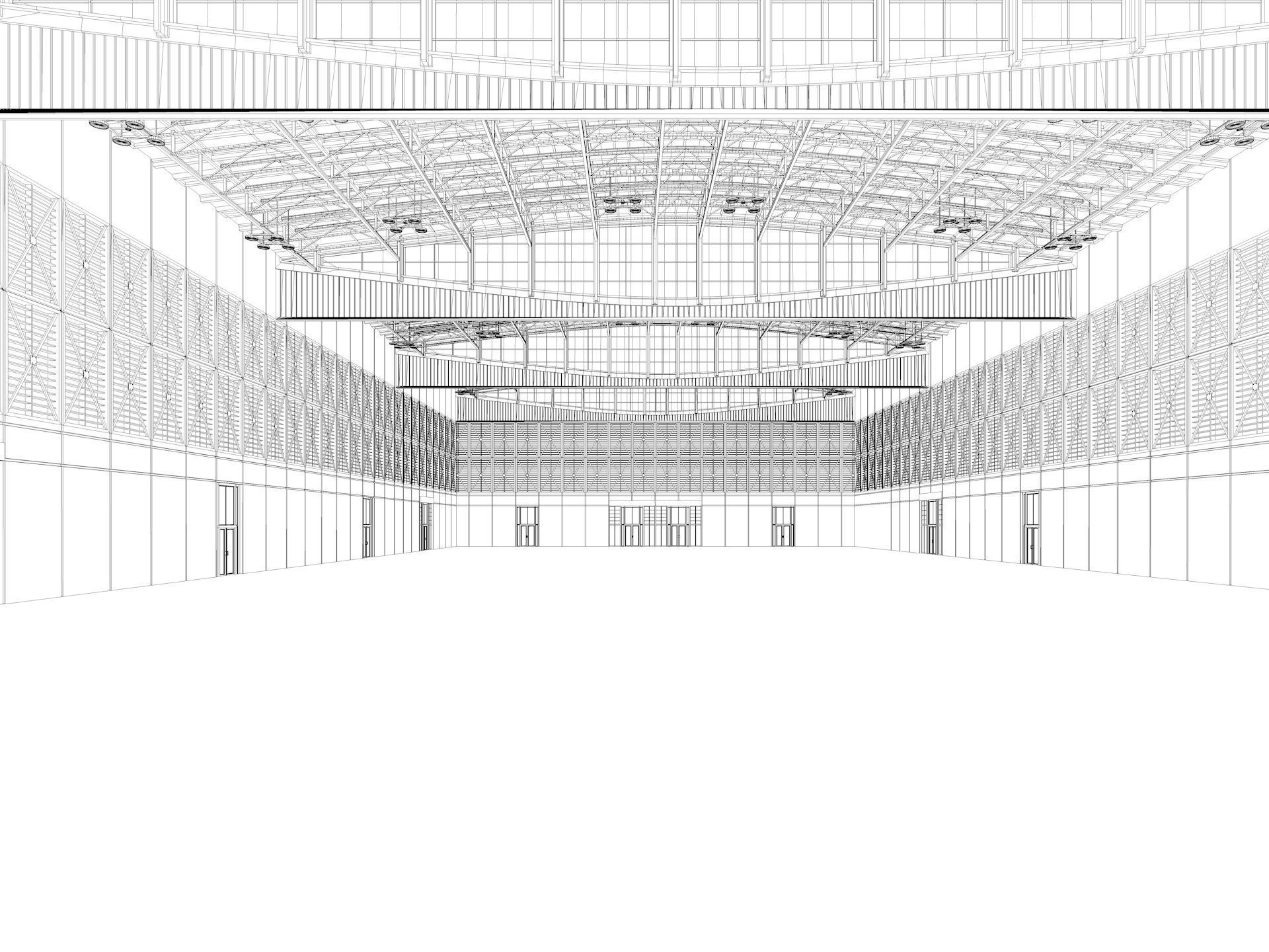 Exhibition Hall 30 interior and exterior 3D model_12