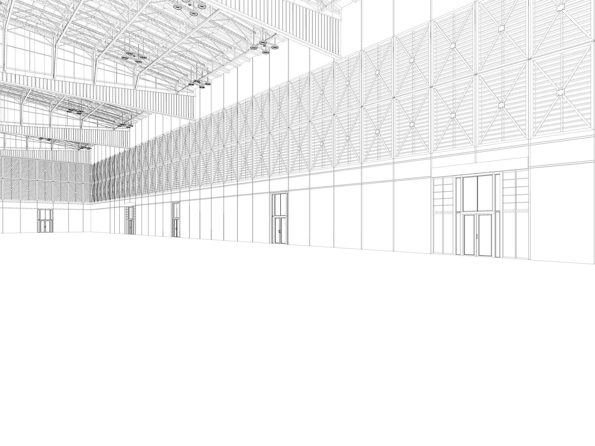 Exhibition Hall 30 interior and exterior 3D model_16