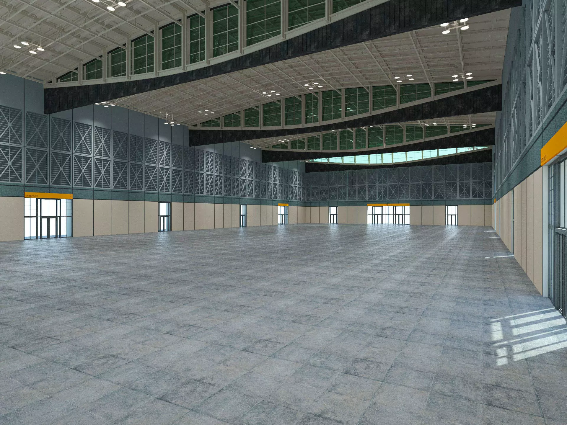 Exhibition Hall 30 interior and exterior 3D model_0