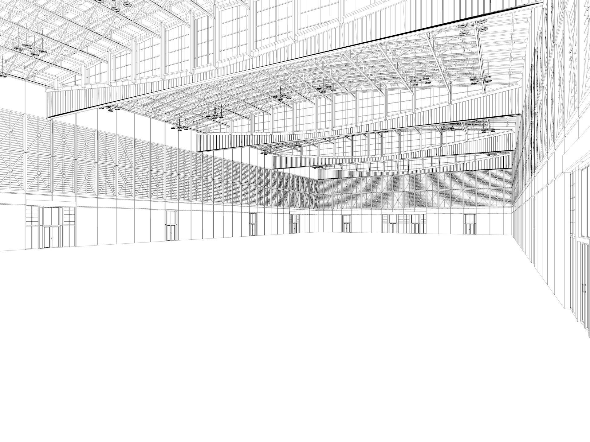 Exhibition Hall 30 interior and exterior 3D model_13