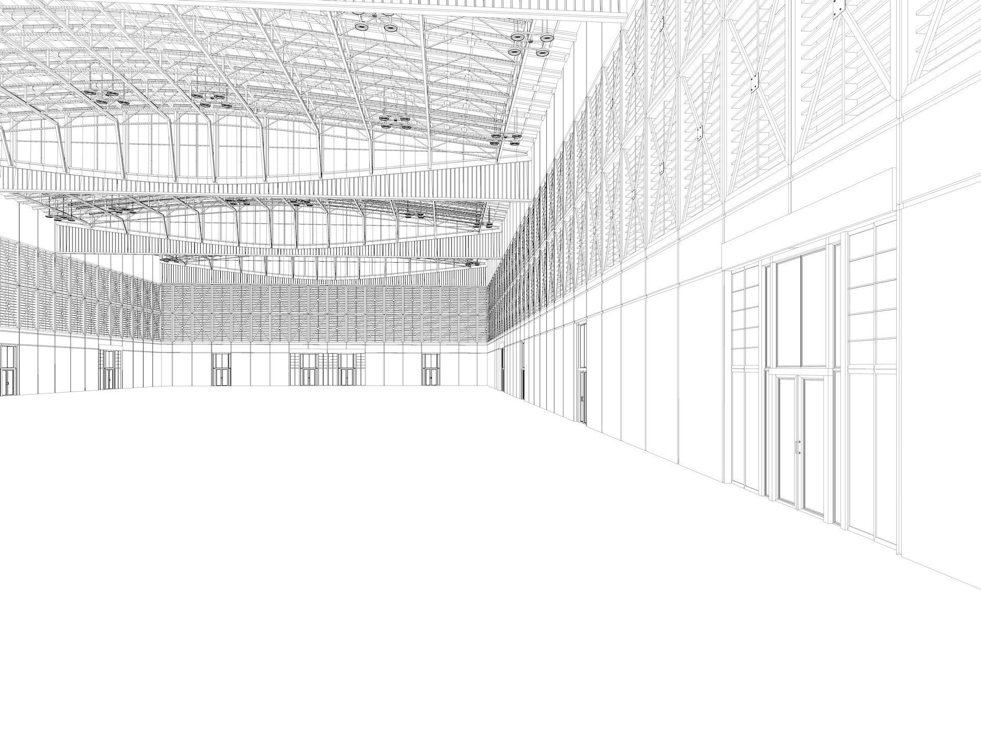 Exhibition Hall 30 interior and exterior 3D model_17