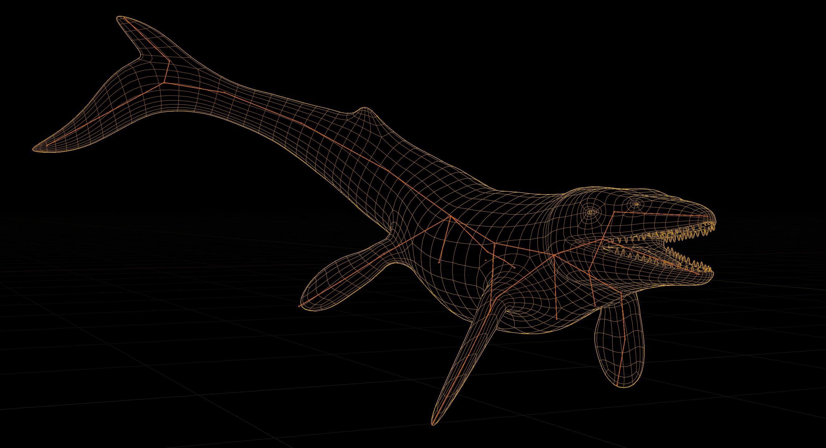 Mosasaurus Mosasaur Low-poly 3D model_14