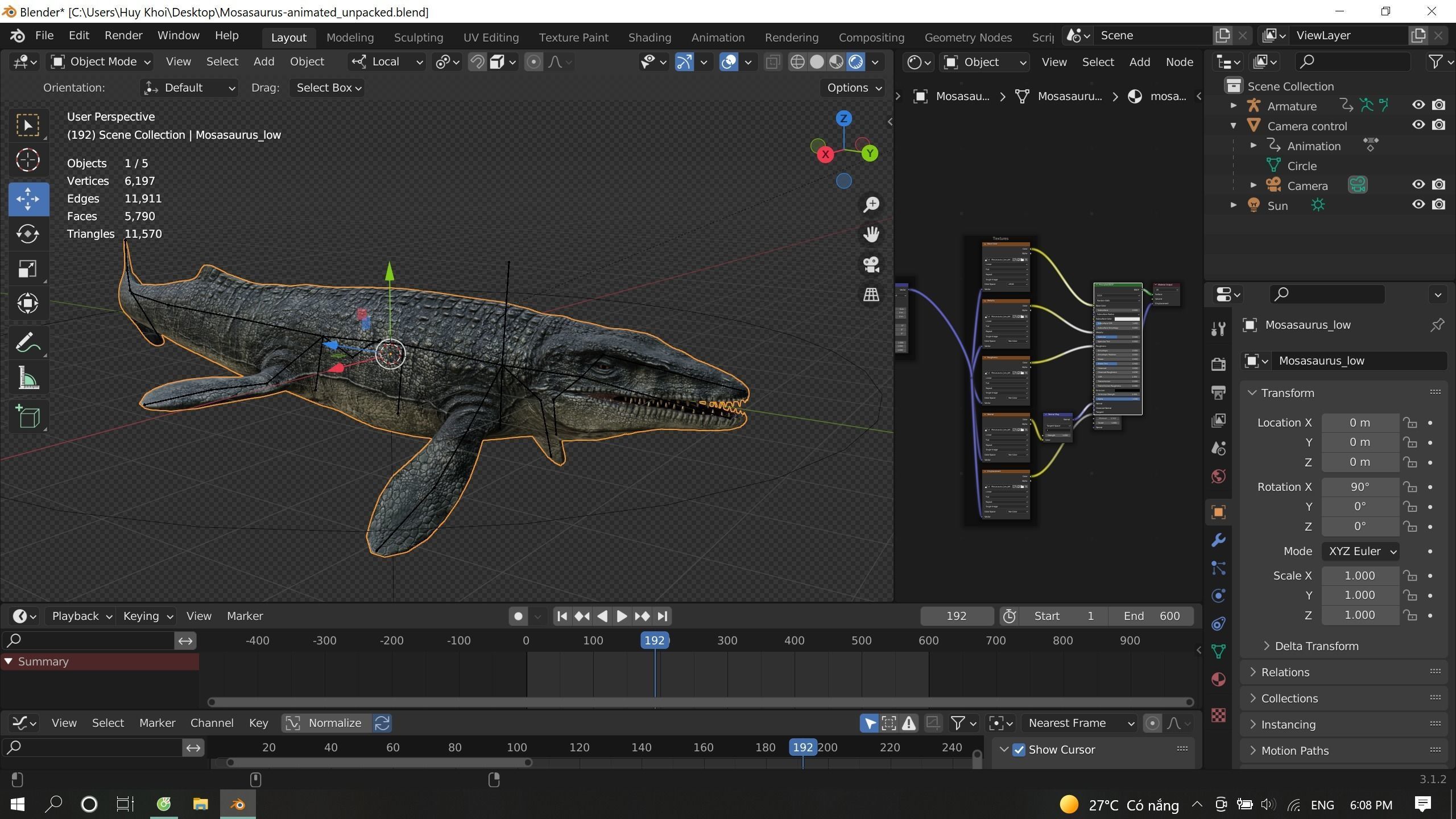 Mosasaurus Mosasaur Low-poly 3D model_19