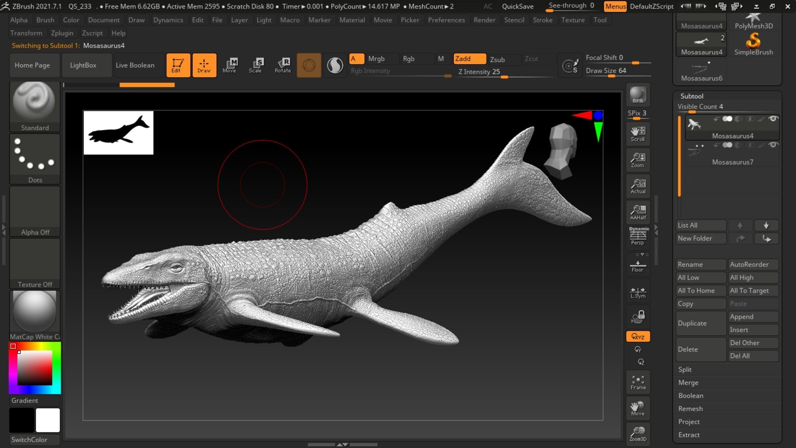 Mosasaurus Mosasaur Low-poly 3D model_16