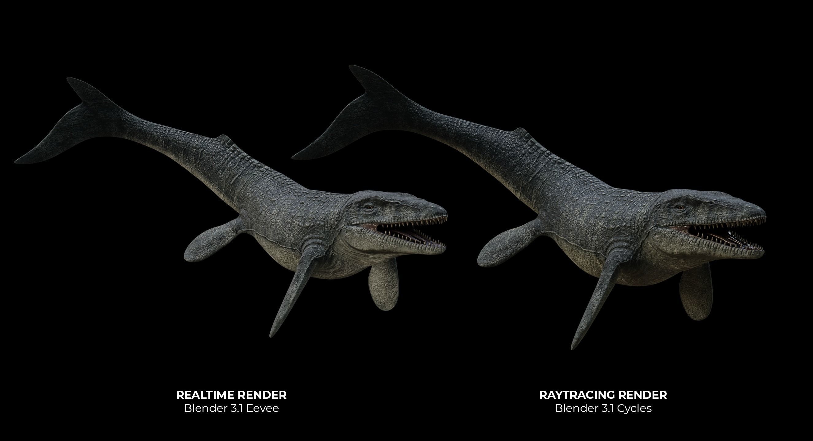 Mosasaurus Mosasaur Low-poly 3D model_3