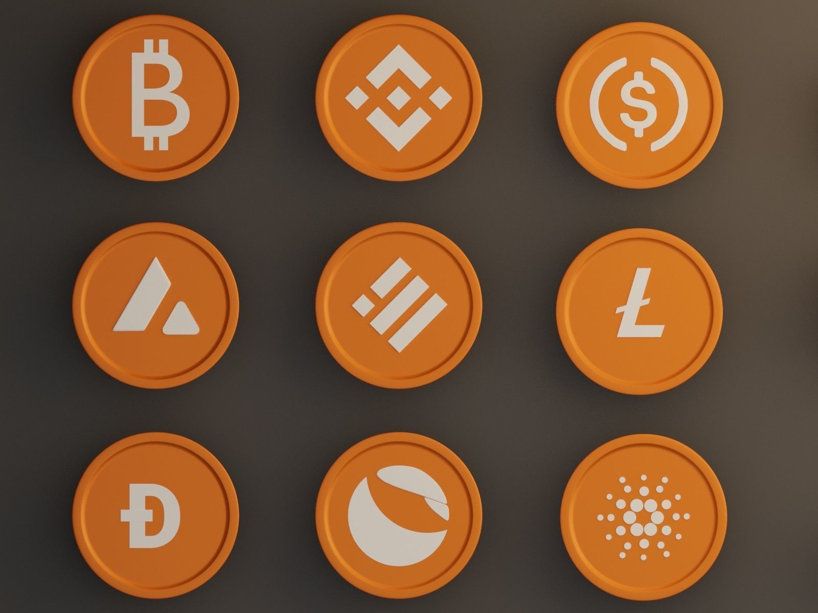  Set of Crypto 3D Icon Pack  Golden Theme 3D model_1