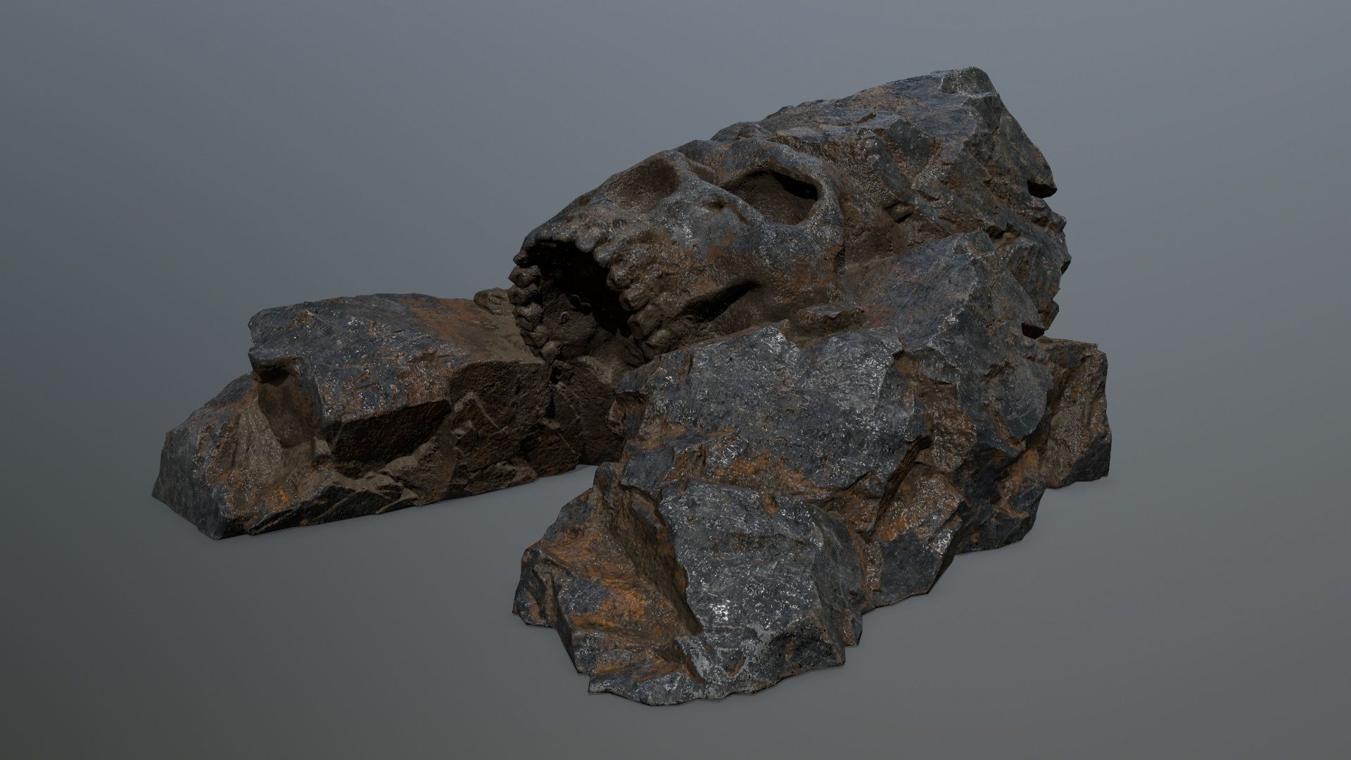 Skull Cave Low-poly 3D model_8