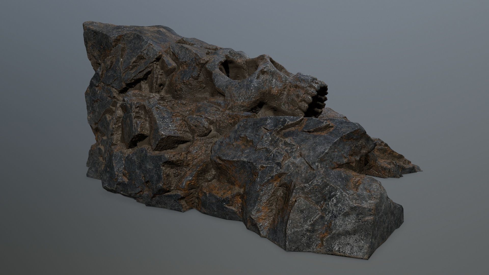 Skull Cave Low-poly 3D model_10