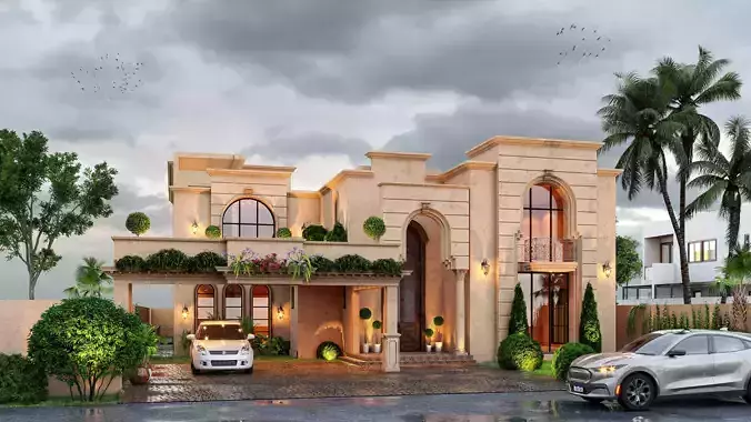 Classic Style House Detailed Model With Each And Everything