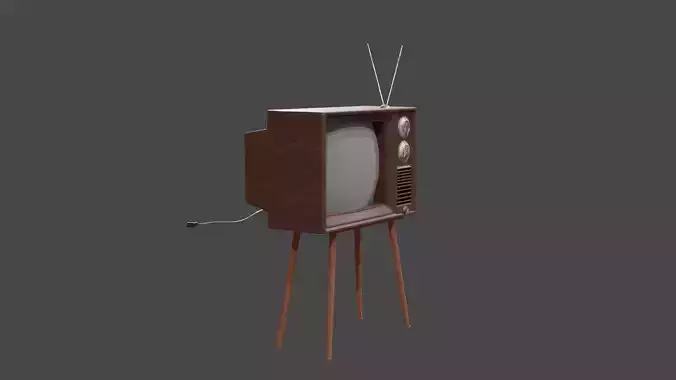 Retro TV Low-poly 3D model