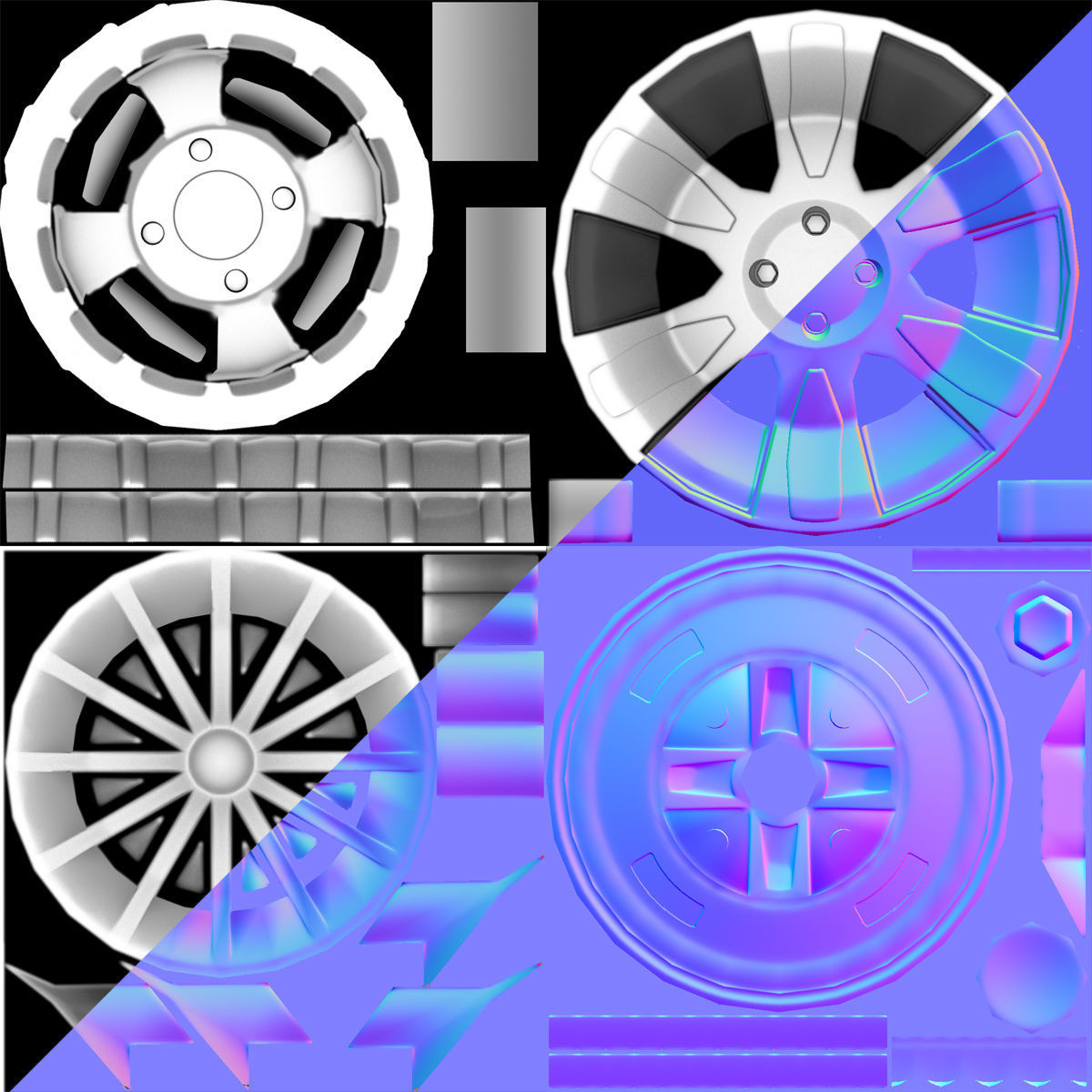 ATV Four-Wheeler Vehicle Low-Poly Low-poly 3D model_20