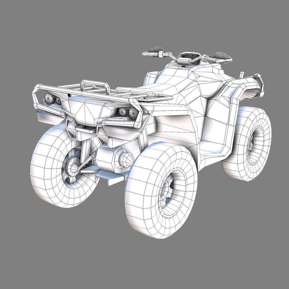 ATV Four-Wheeler Vehicle Low-Poly Low-poly 3D model_15
