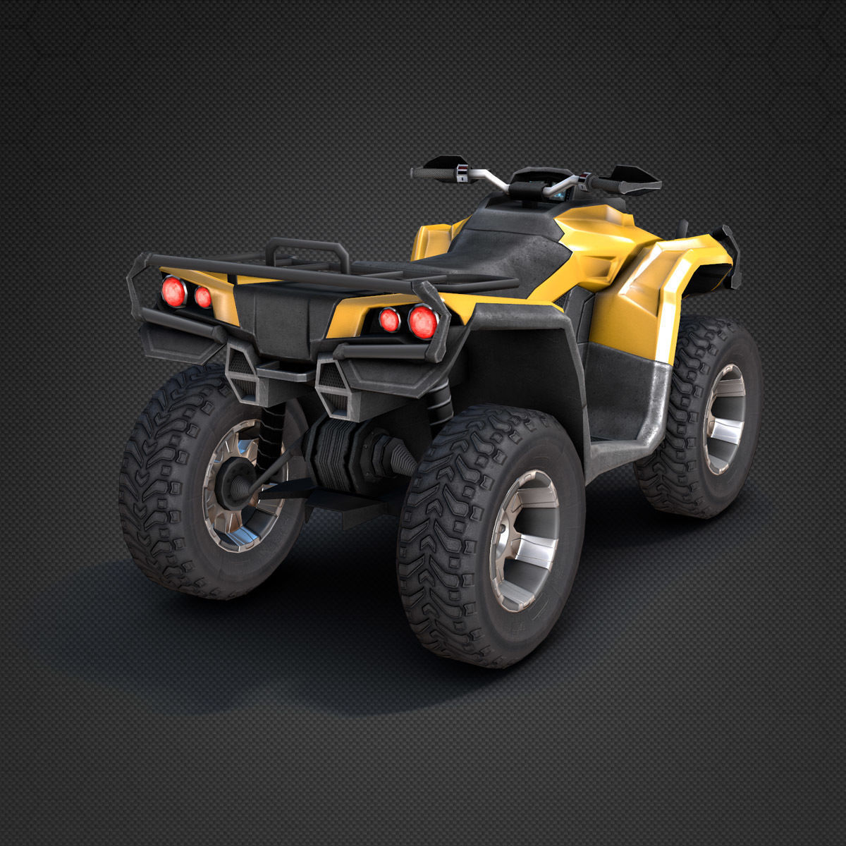 ATV Four-Wheeler Vehicle Low-Poly Low-poly 3D model_3