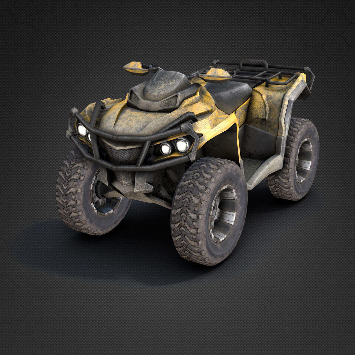 ATV Four-Wheeler Vehicle Low-Poly Low-poly 3D model_6