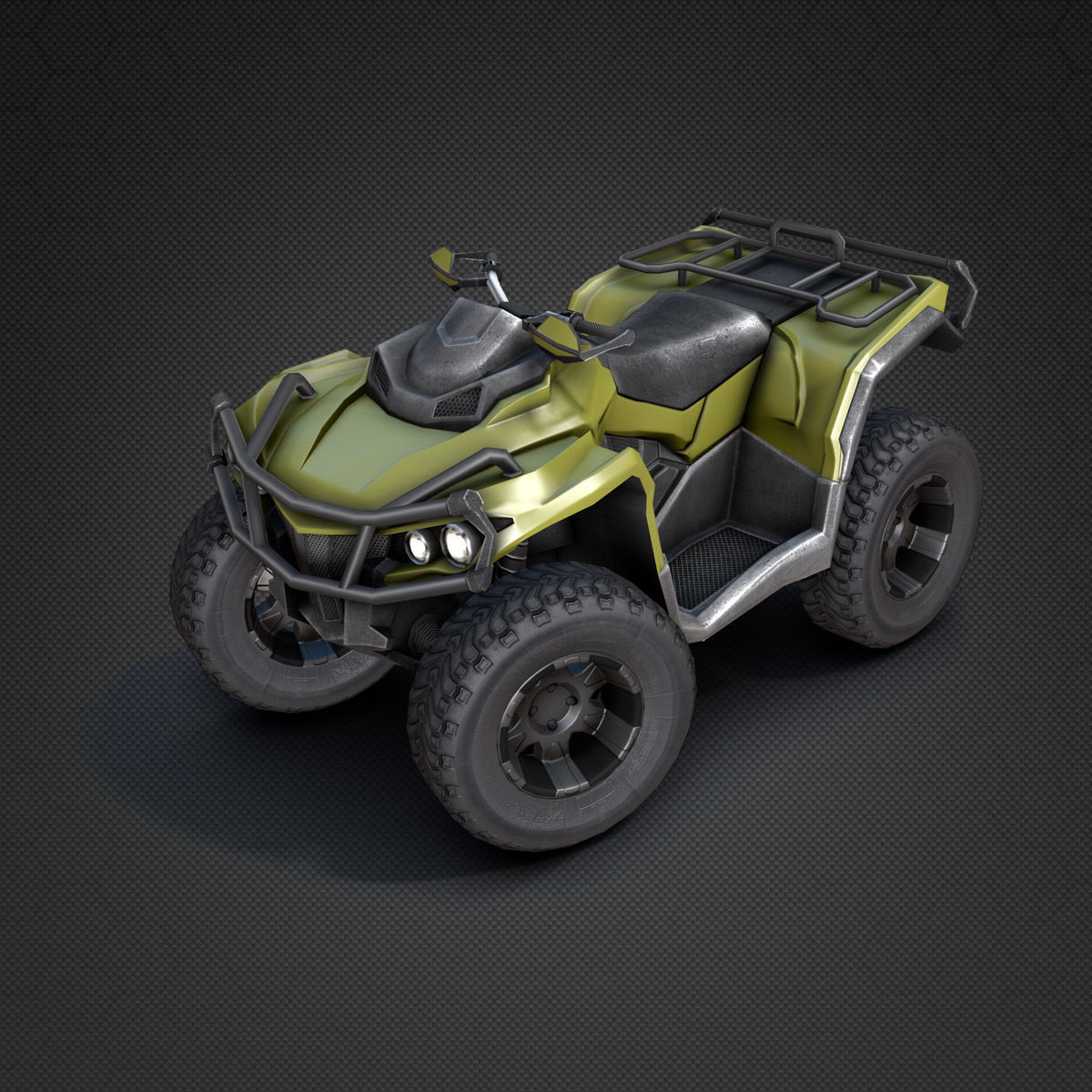 ATV Four-Wheeler Vehicle Low-Poly Low-poly 3D model_10