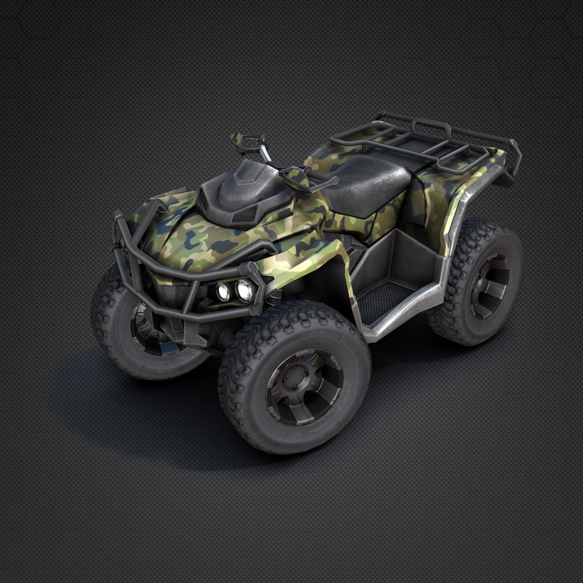 ATV Four-Wheeler Vehicle Low-Poly Low-poly 3D model_11