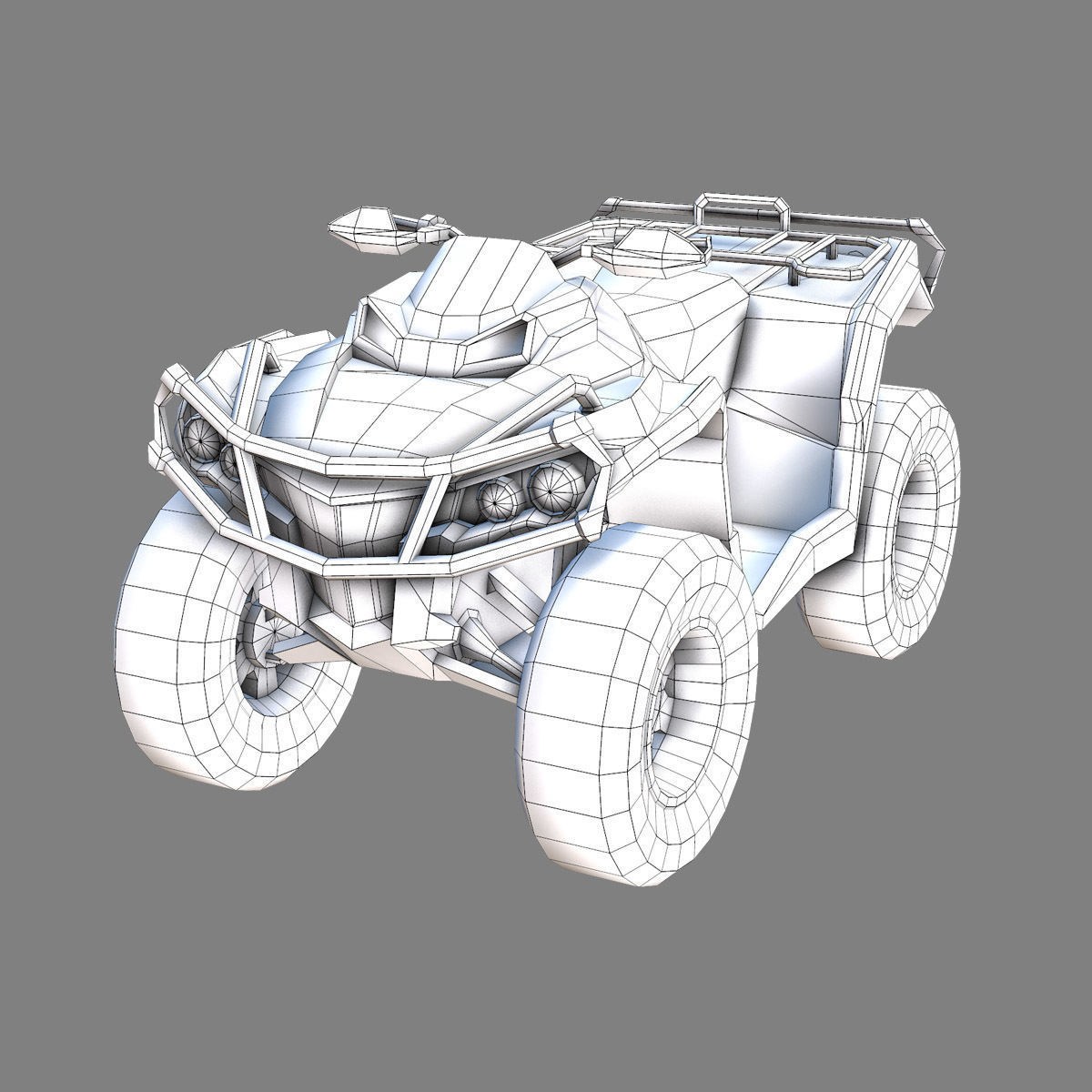 ATV Four-Wheeler Vehicle Low-Poly Low-poly 3D model_14