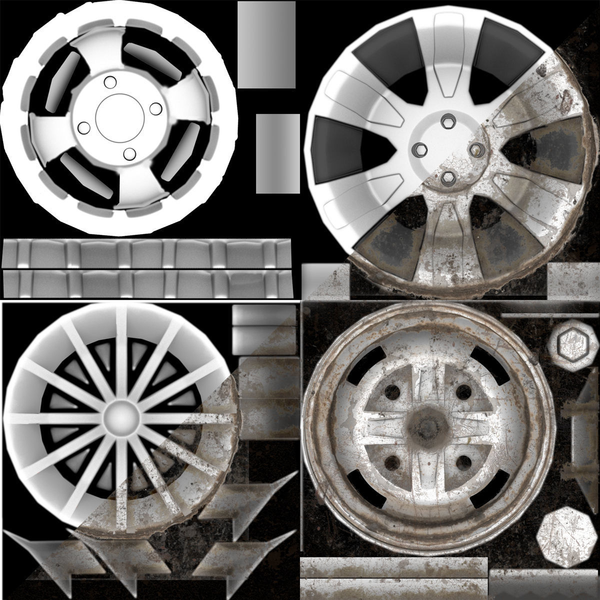 ATV Four-Wheeler Vehicle Low-Poly Low-poly 3D model_21