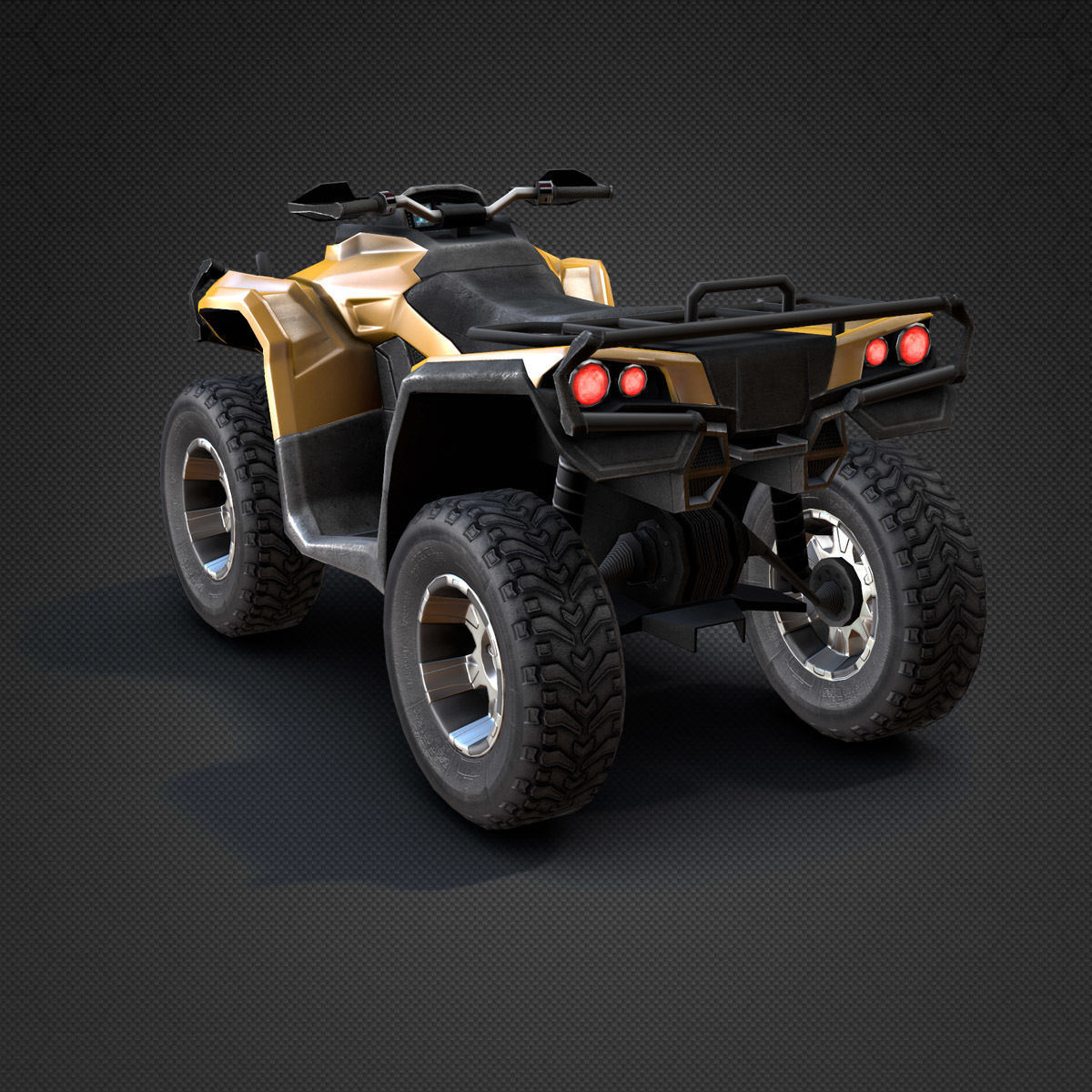 ATV Four-Wheeler Vehicle Low-Poly Low-poly 3D model_2