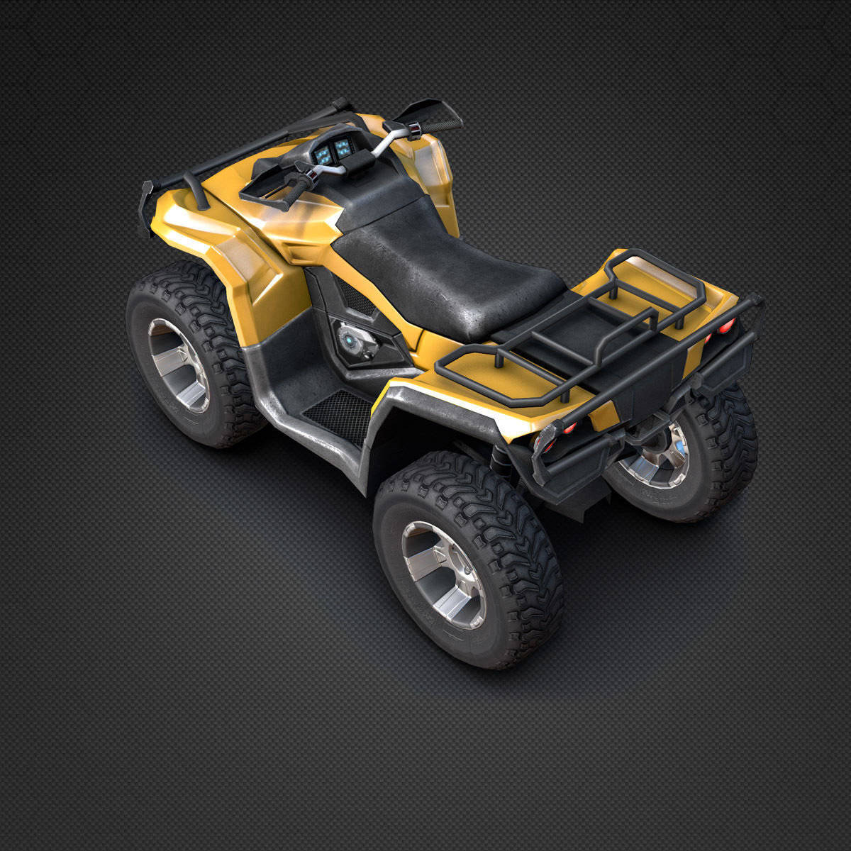 ATV Four-Wheeler Vehicle Low-Poly Low-poly 3D model_5
