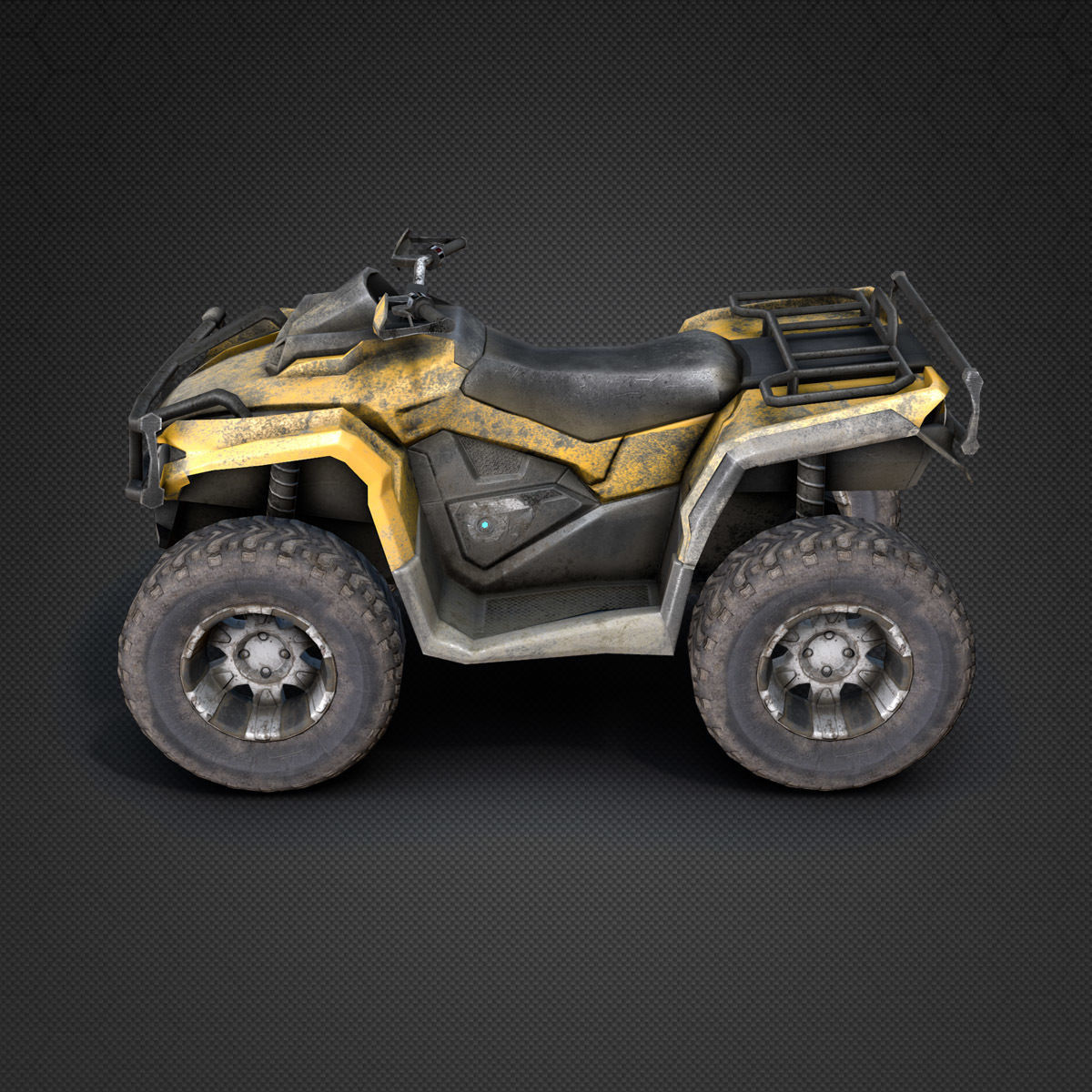 ATV Four-Wheeler Vehicle Low-Poly Low-poly 3D model_7