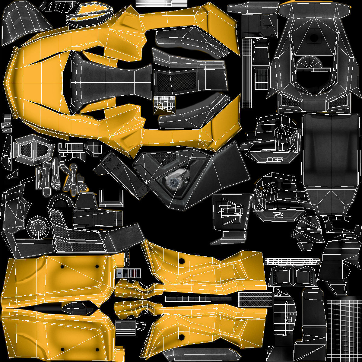 ATV Four-Wheeler Vehicle Low-Poly Low-poly 3D model_16