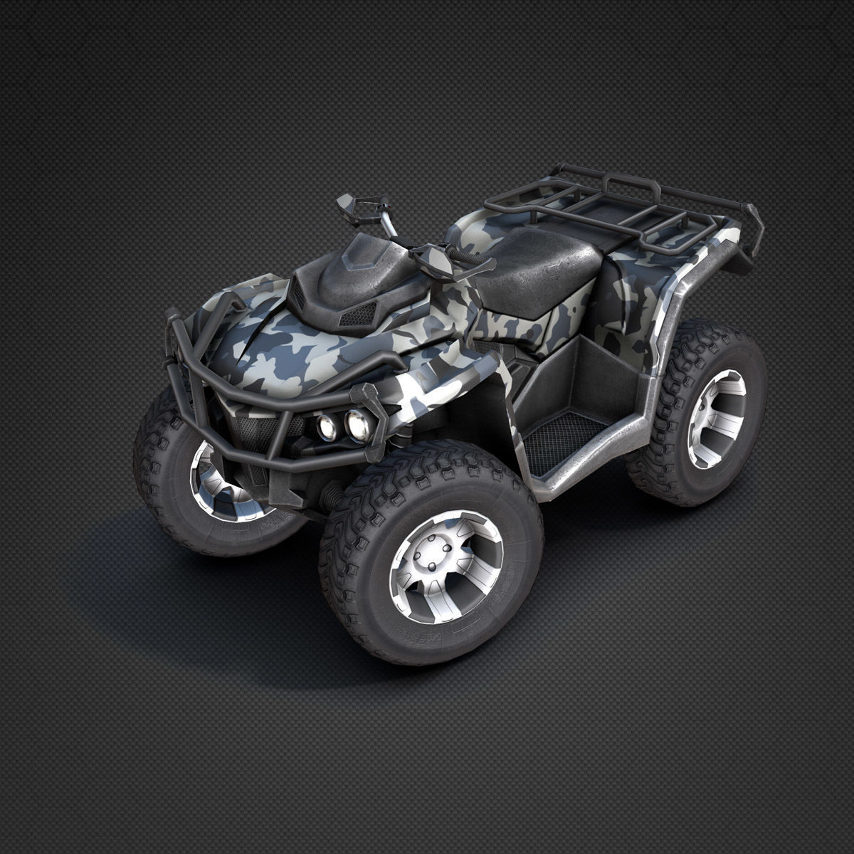 ATV Four-Wheeler Vehicle Low-Poly Low-poly 3D model_13