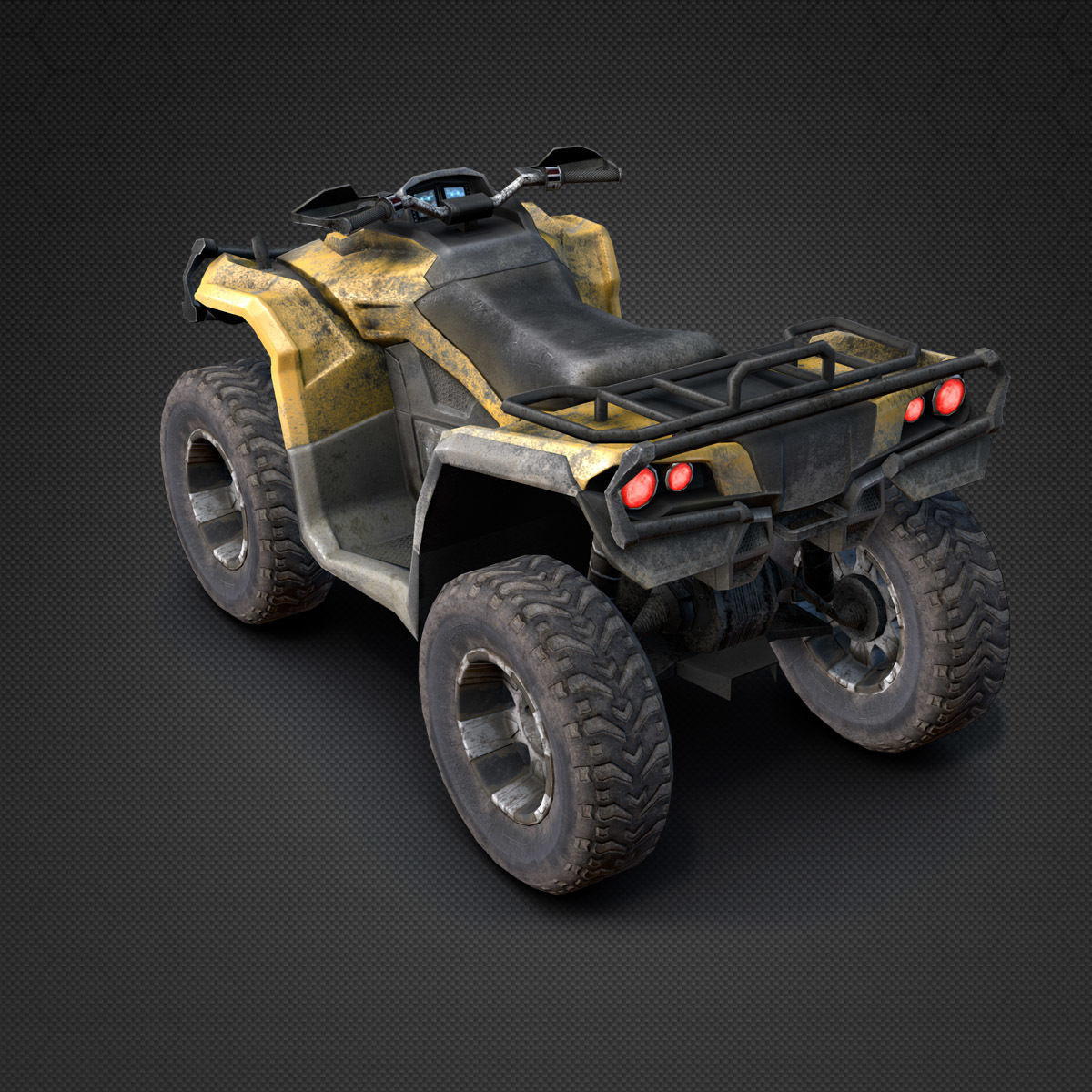 ATV Four-Wheeler Vehicle Low-Poly Low-poly 3D model_8
