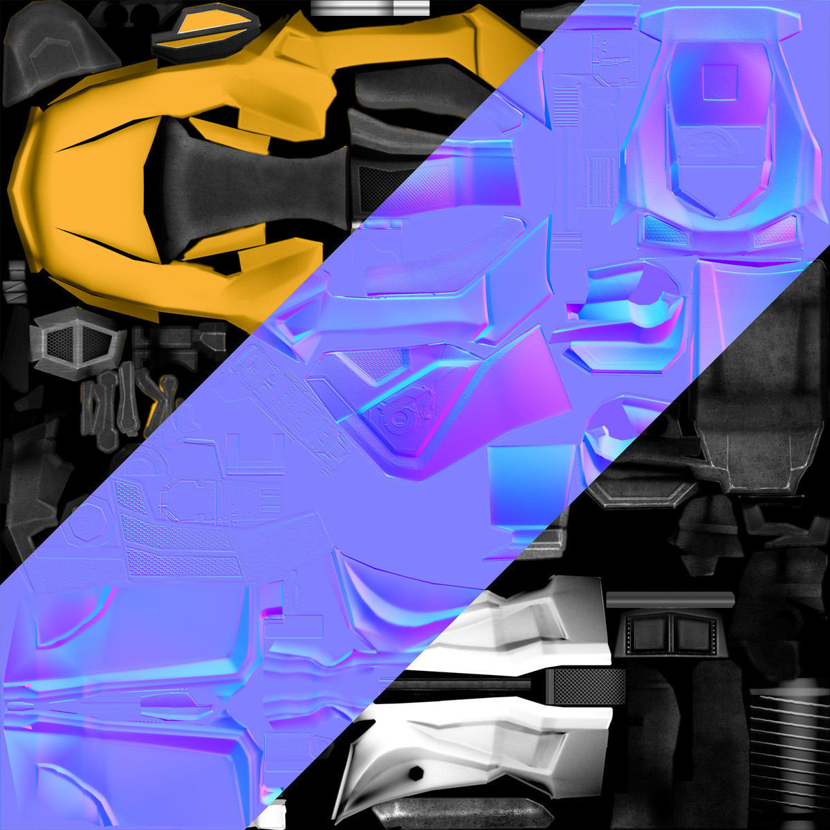 ATV Four-Wheeler Vehicle Low-Poly Low-poly 3D model_17