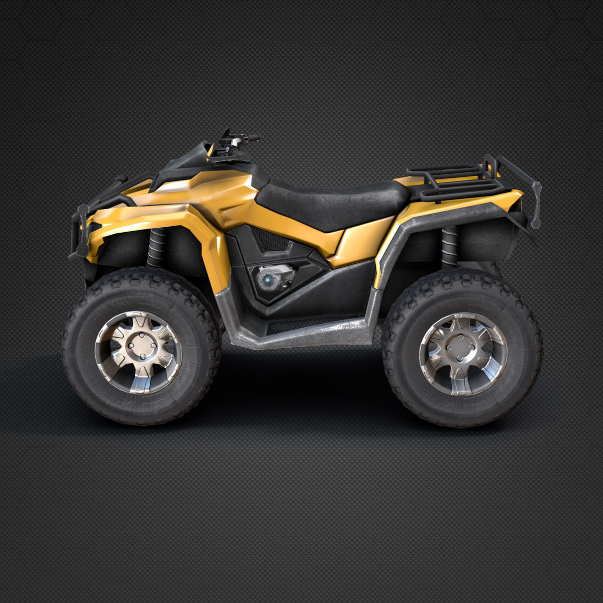 ATV Four-Wheeler Vehicle Low-Poly Low-poly 3D model_1