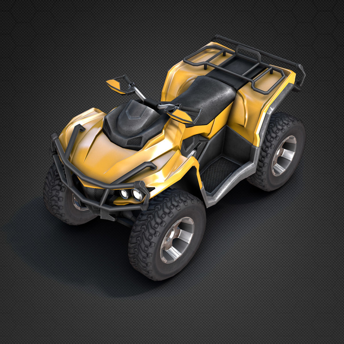 ATV Four-Wheeler Vehicle Low-Poly Low-poly 3D model_4