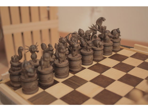 Pokemon Chess Set 3D print model_2