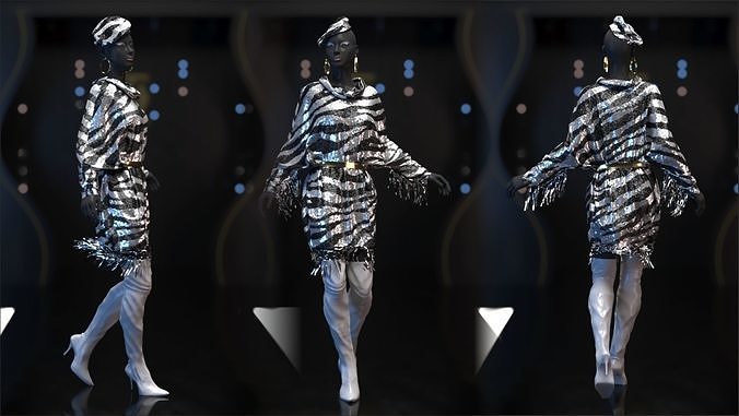 Evening Dress in 3DS Max - Marvelous Designer and clo3d No - 3 3D model