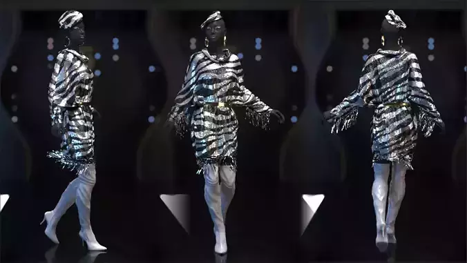 Evening Dress in 3DS Max - Marvelous Designer and clo3d No - 3