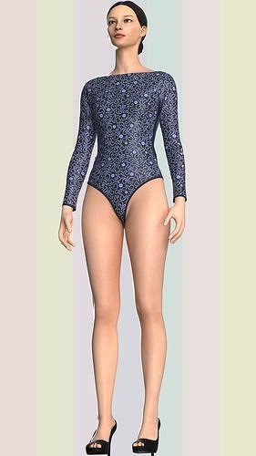 Ladies swimsuit  Low-poly 3D model