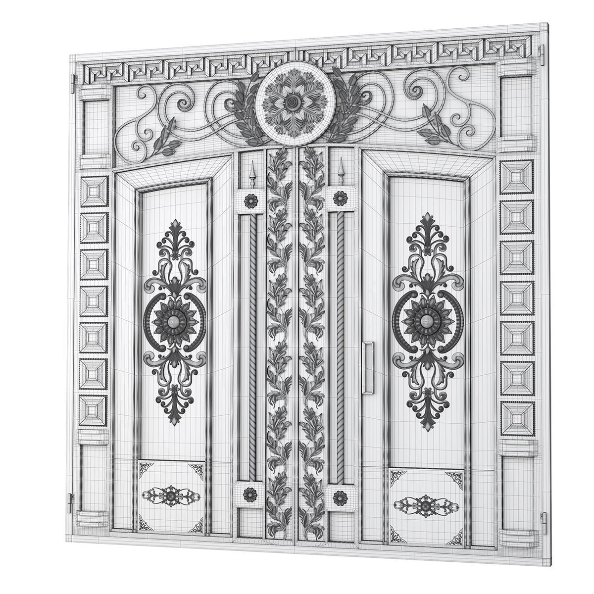 Metal gate 02 3D model_2