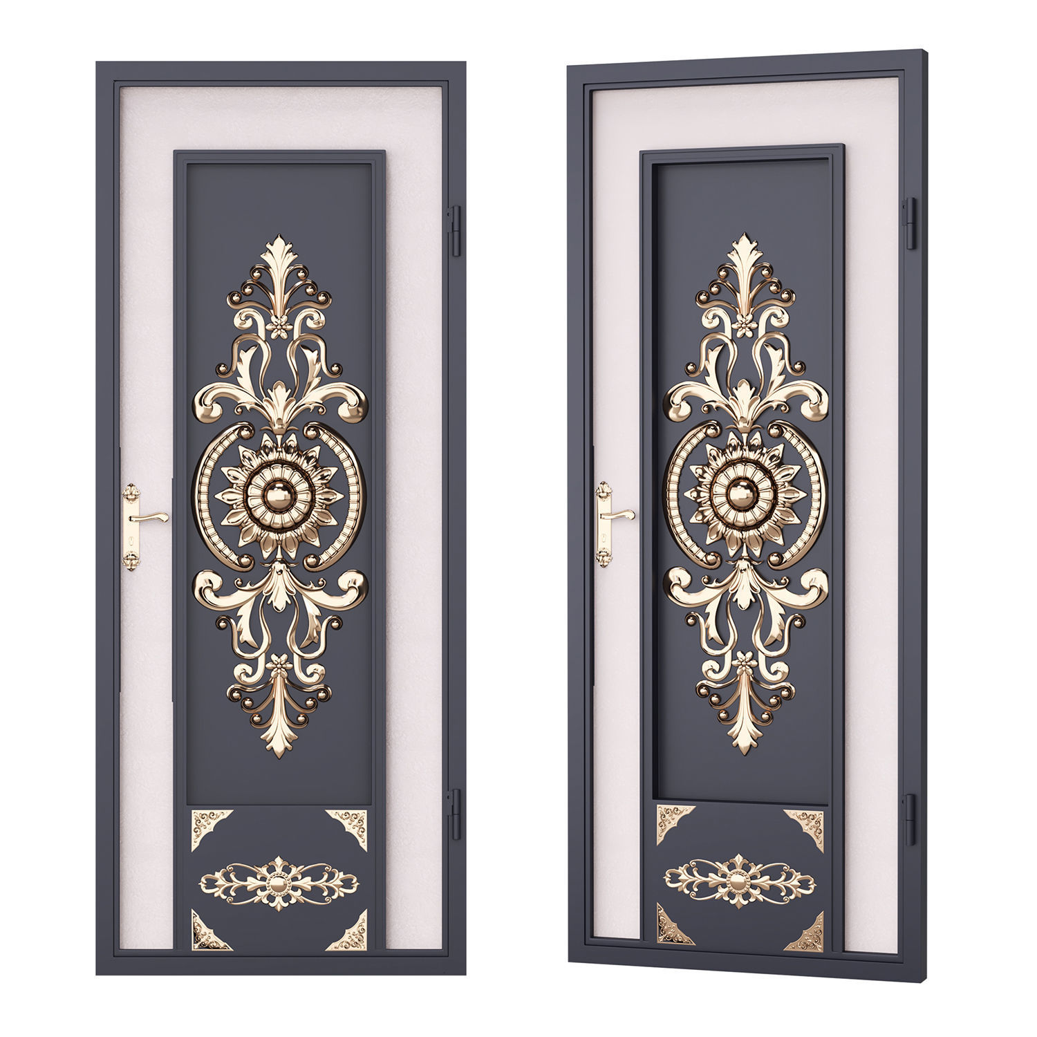 Metal gate 02 3D model_3