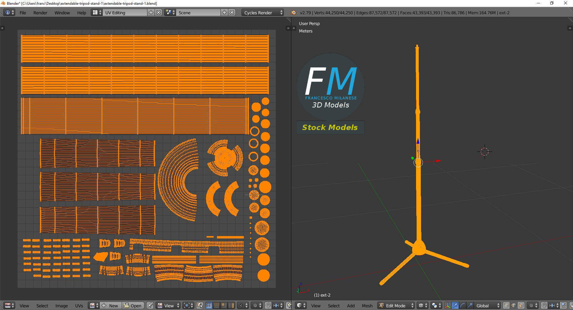 Extendable tripod stand 1 3D model_10