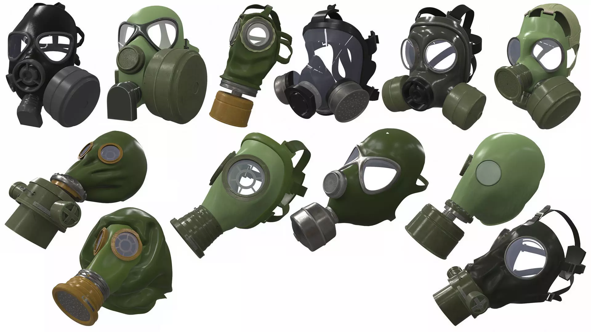 Gas Masks 3D Model Collection_0