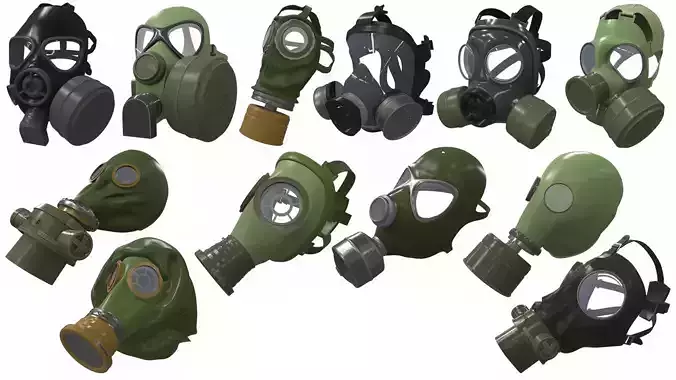 Gas Masks 3D Model Collection