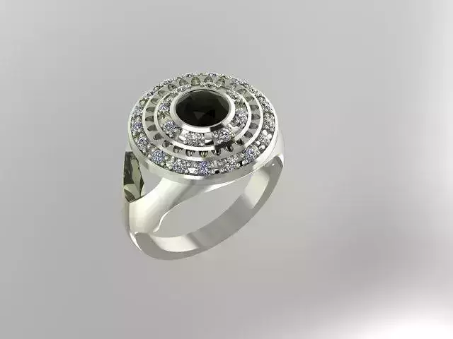 ring with diamonds for 3d printing