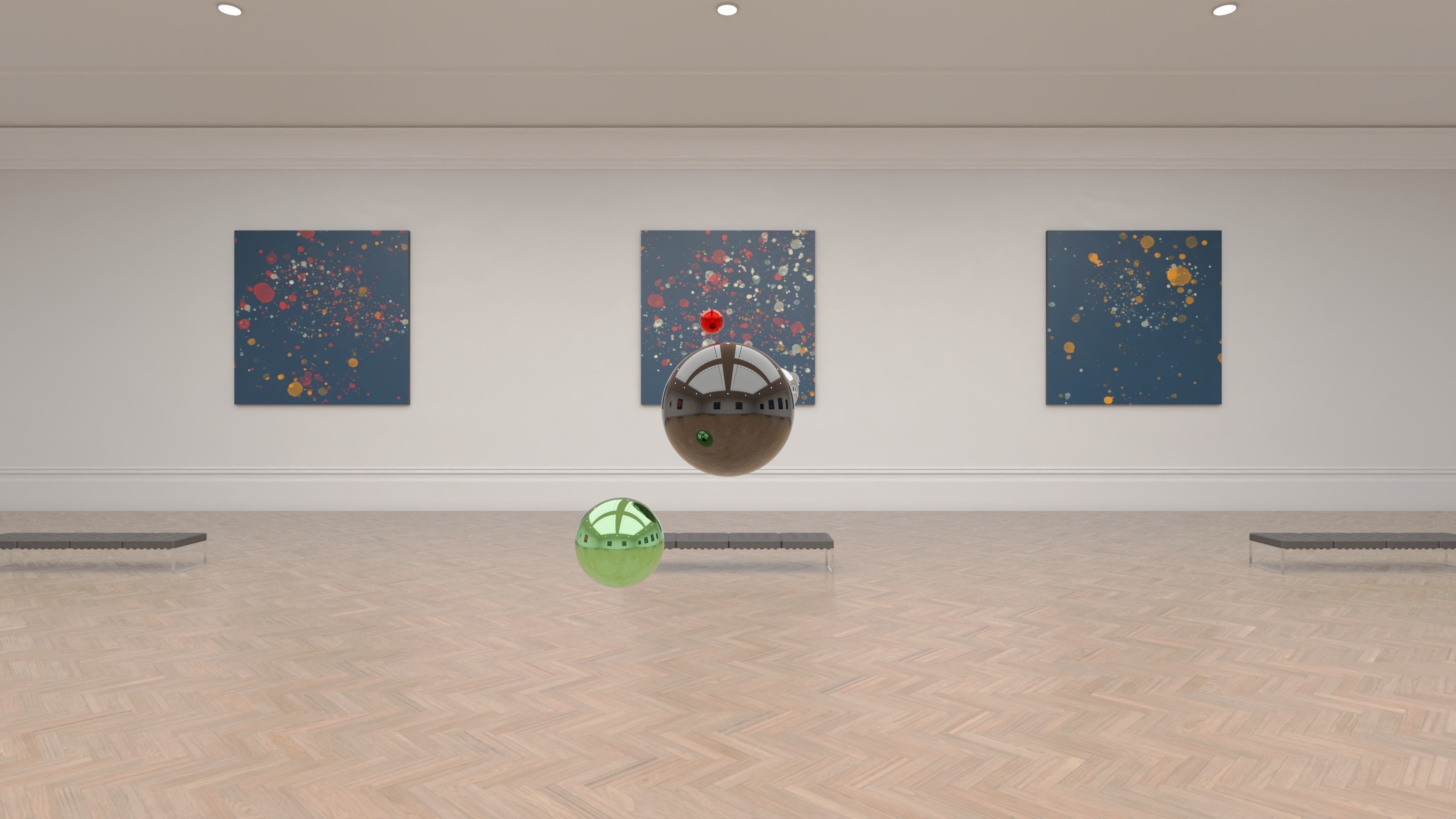 HDRI - Art Museum Gallery Interior 12 - 16384x8192 Texture_16