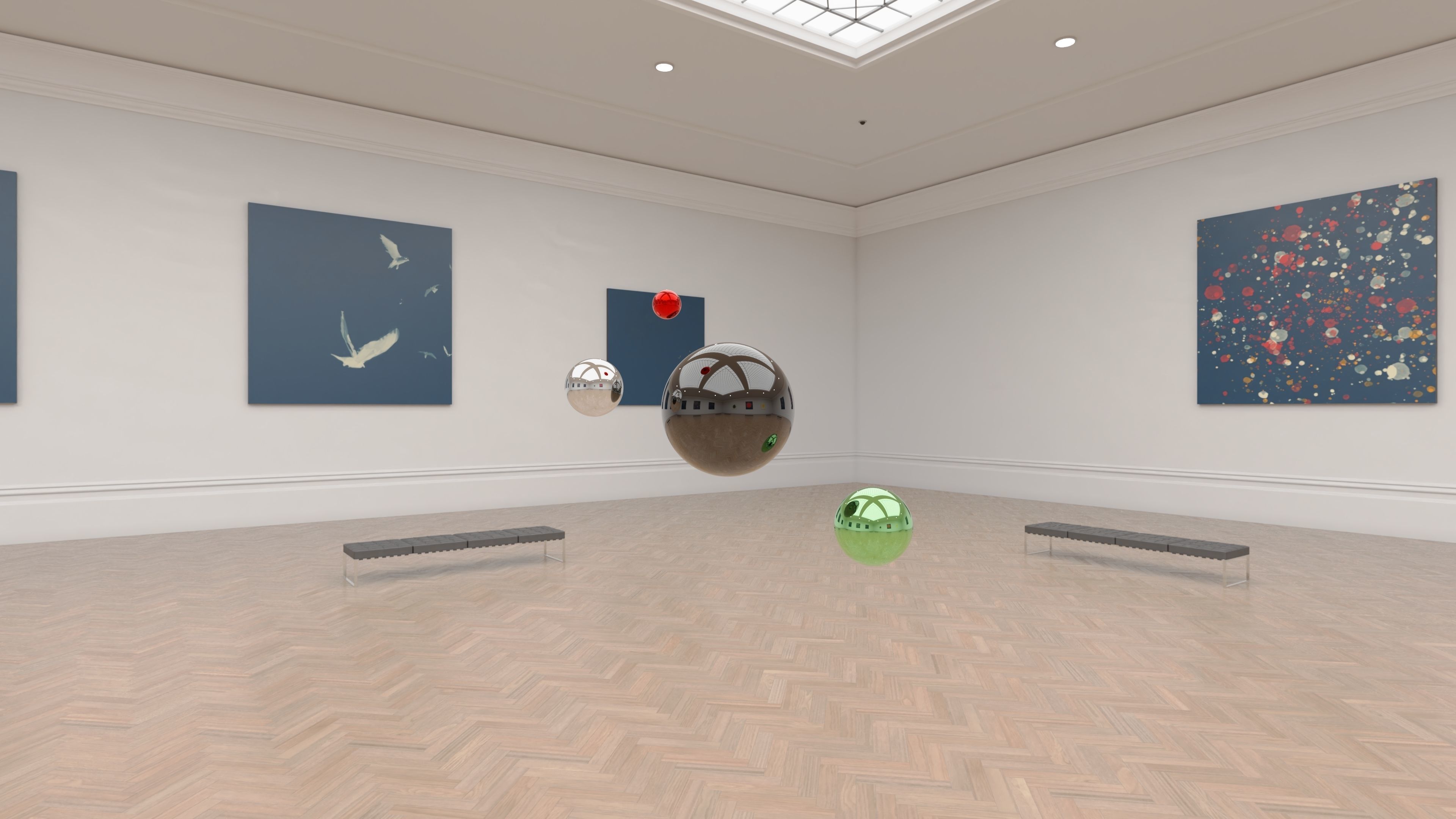 HDRI - Art Museum Gallery Interior 12 - 16384x8192 Texture_9